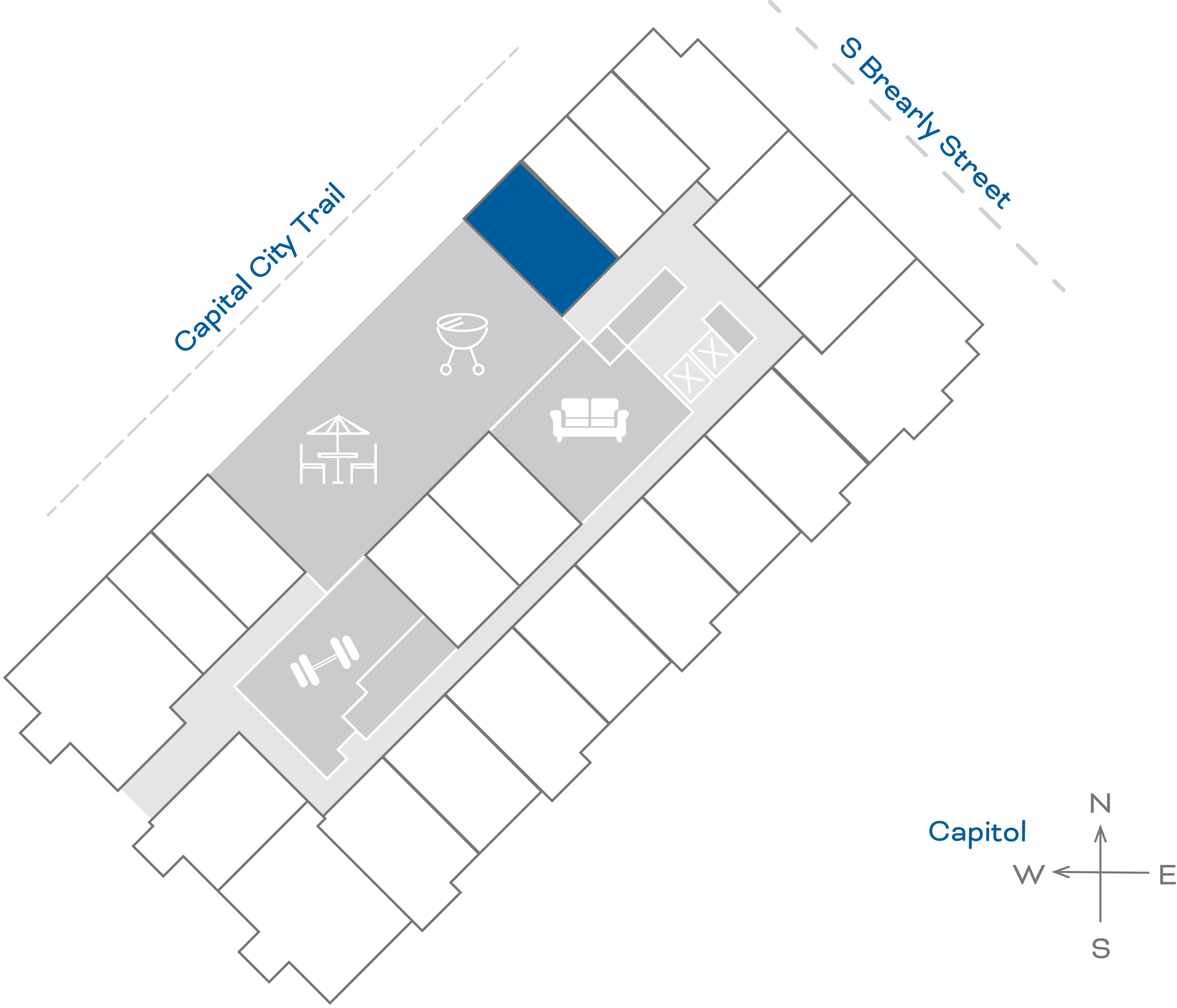 ULI The Penny 201 - 1 Bed, 1 Bath Floorplate