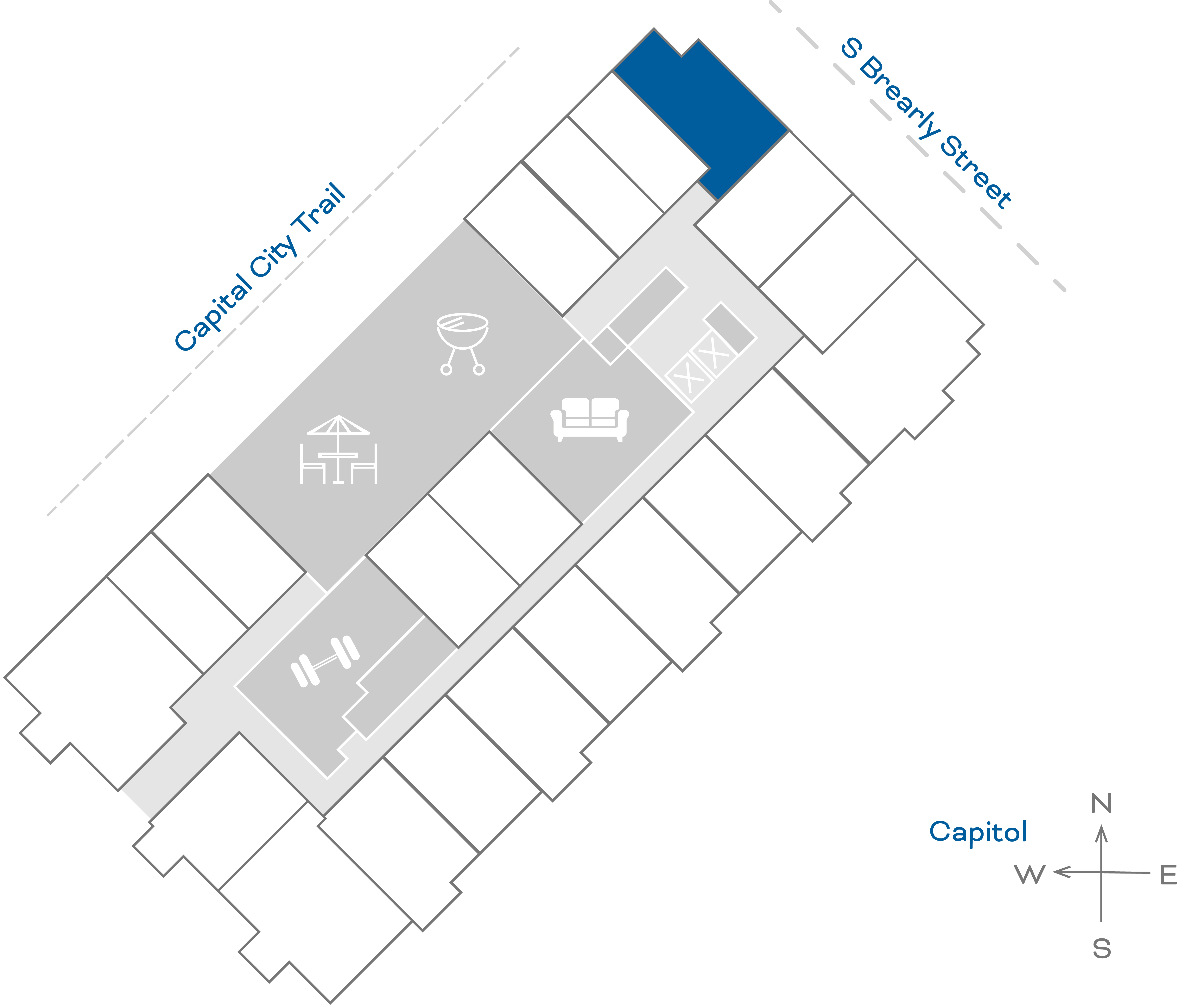 ULI The Penny 207 - 1 Bed, 1 Bath Floorplate