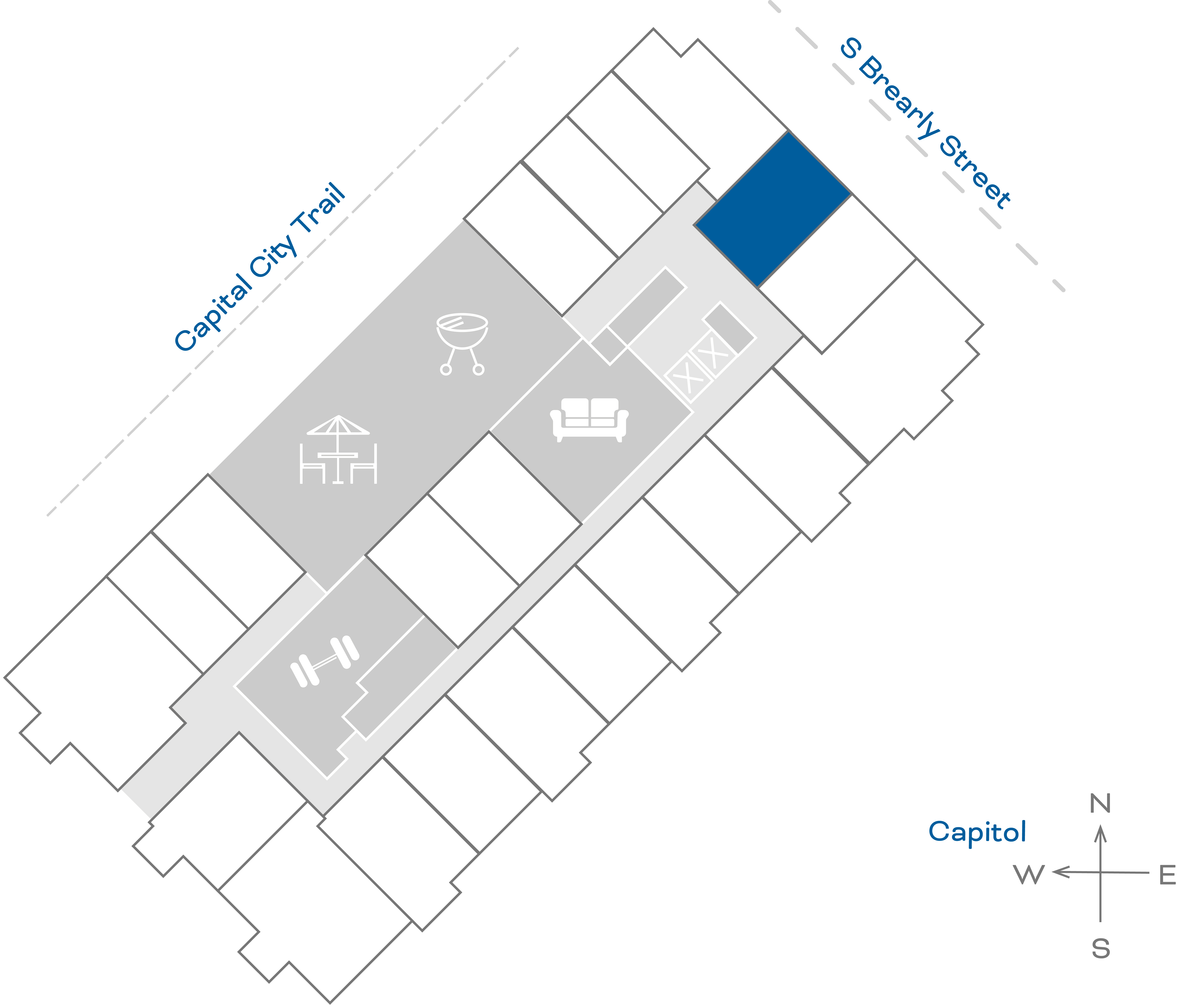 ULI The Penny 209 - 1 Bed, 1 Bath Floorplate