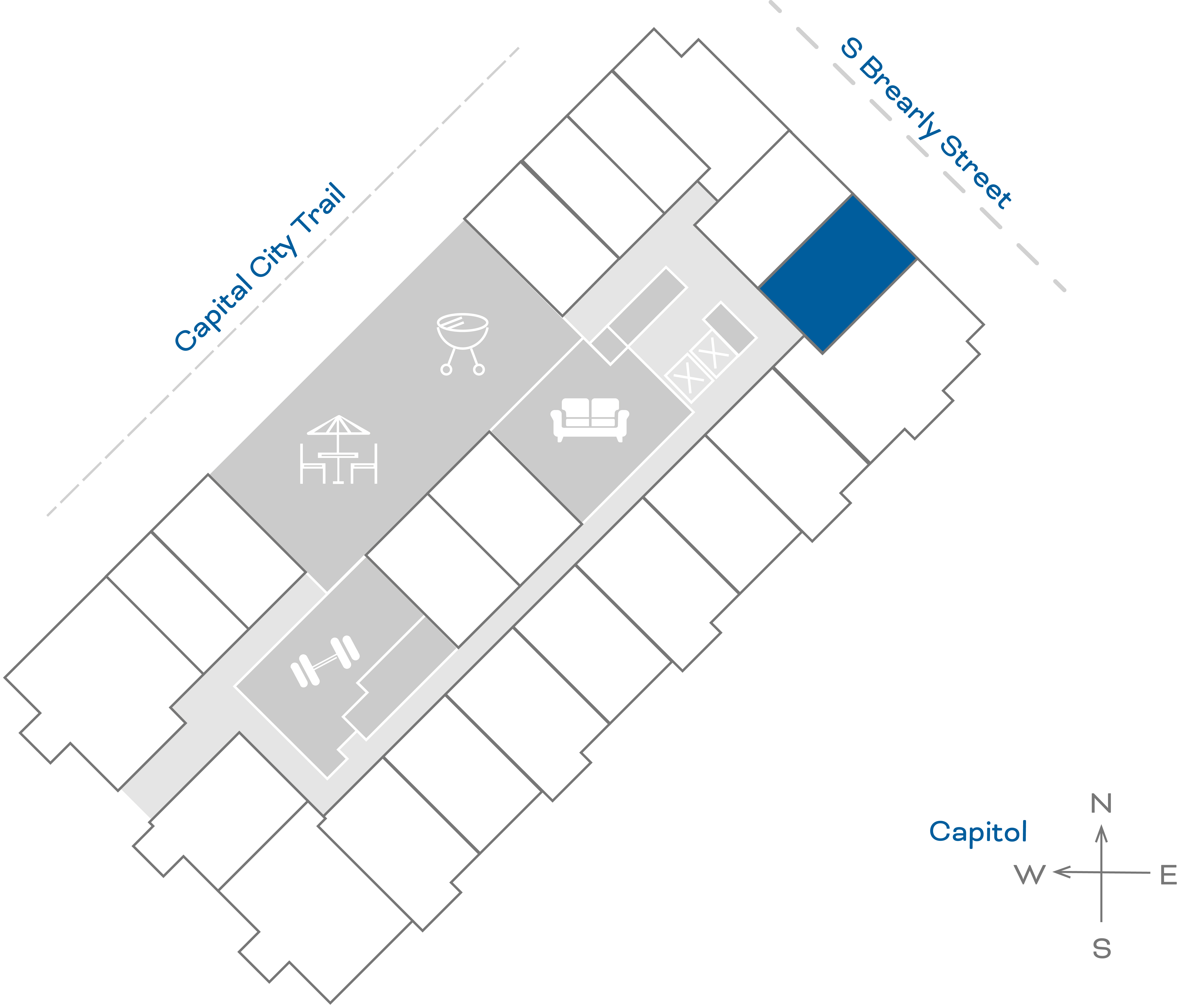 ULI The Penny 211 - 1 Bed, 1 Bath Floorplate