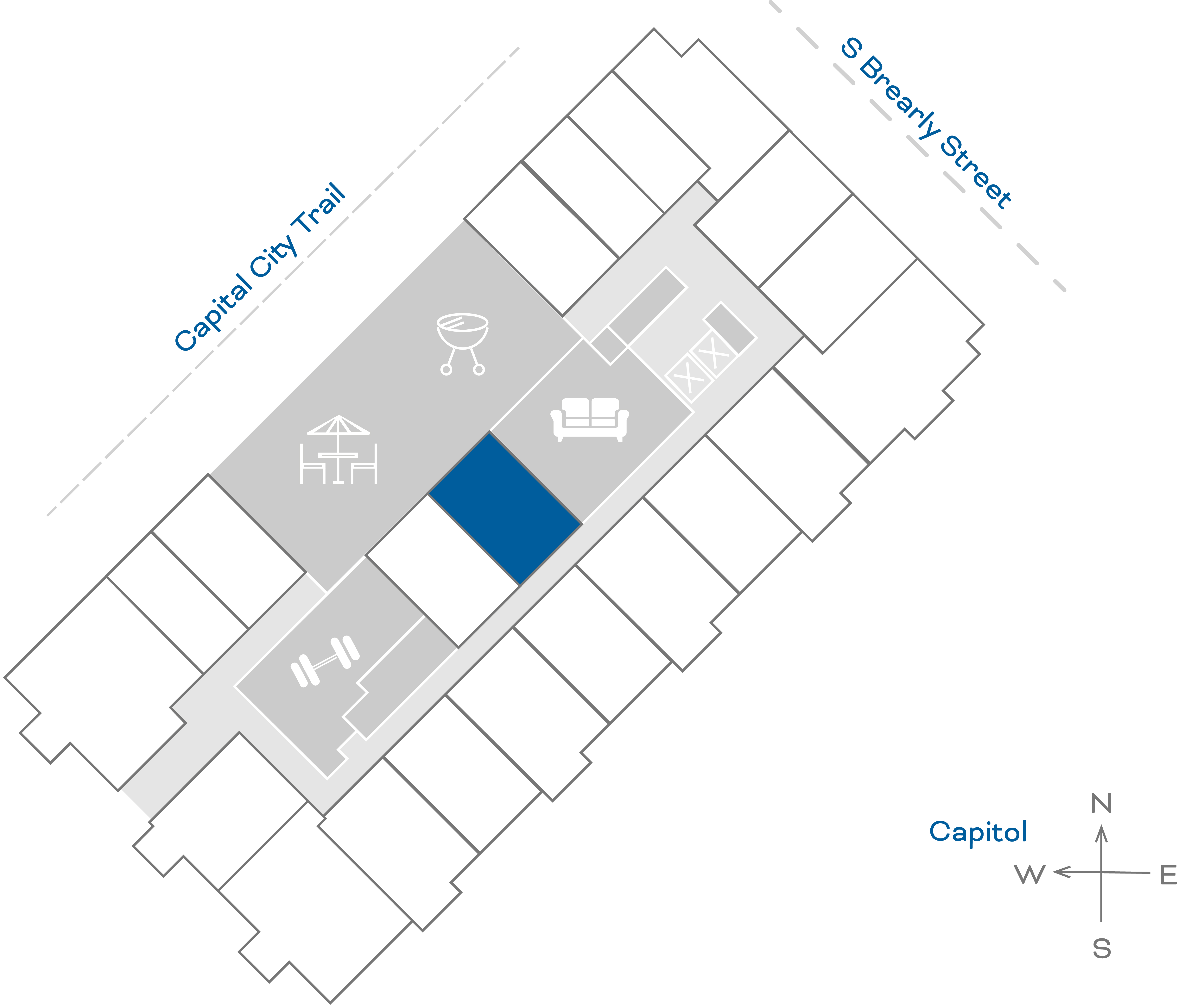 ULI The Penny 220 - 1 Bed, 1 Bath Floorplate