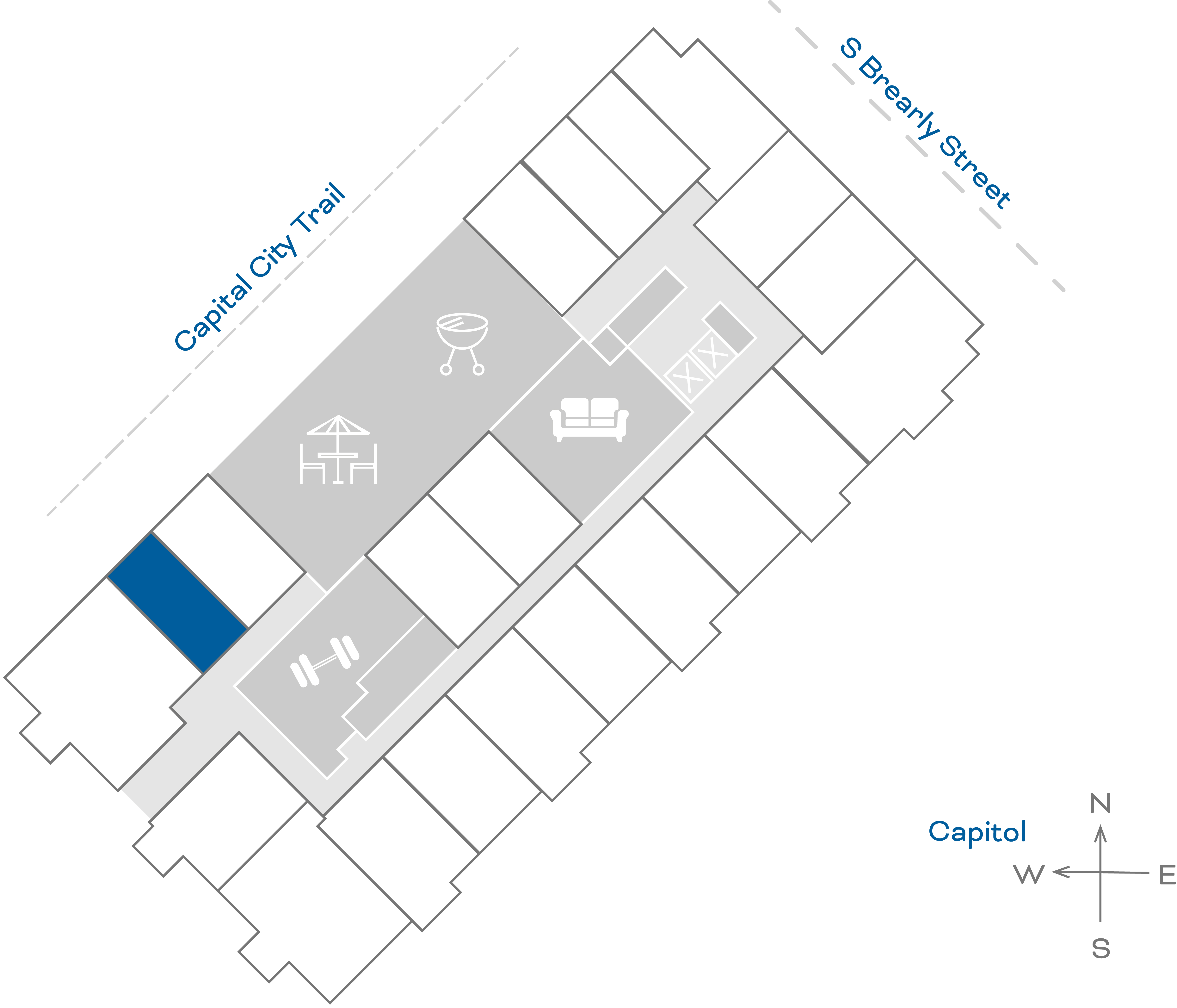 ULI The Penny 243 - Studio, 1 Bath Floorplate