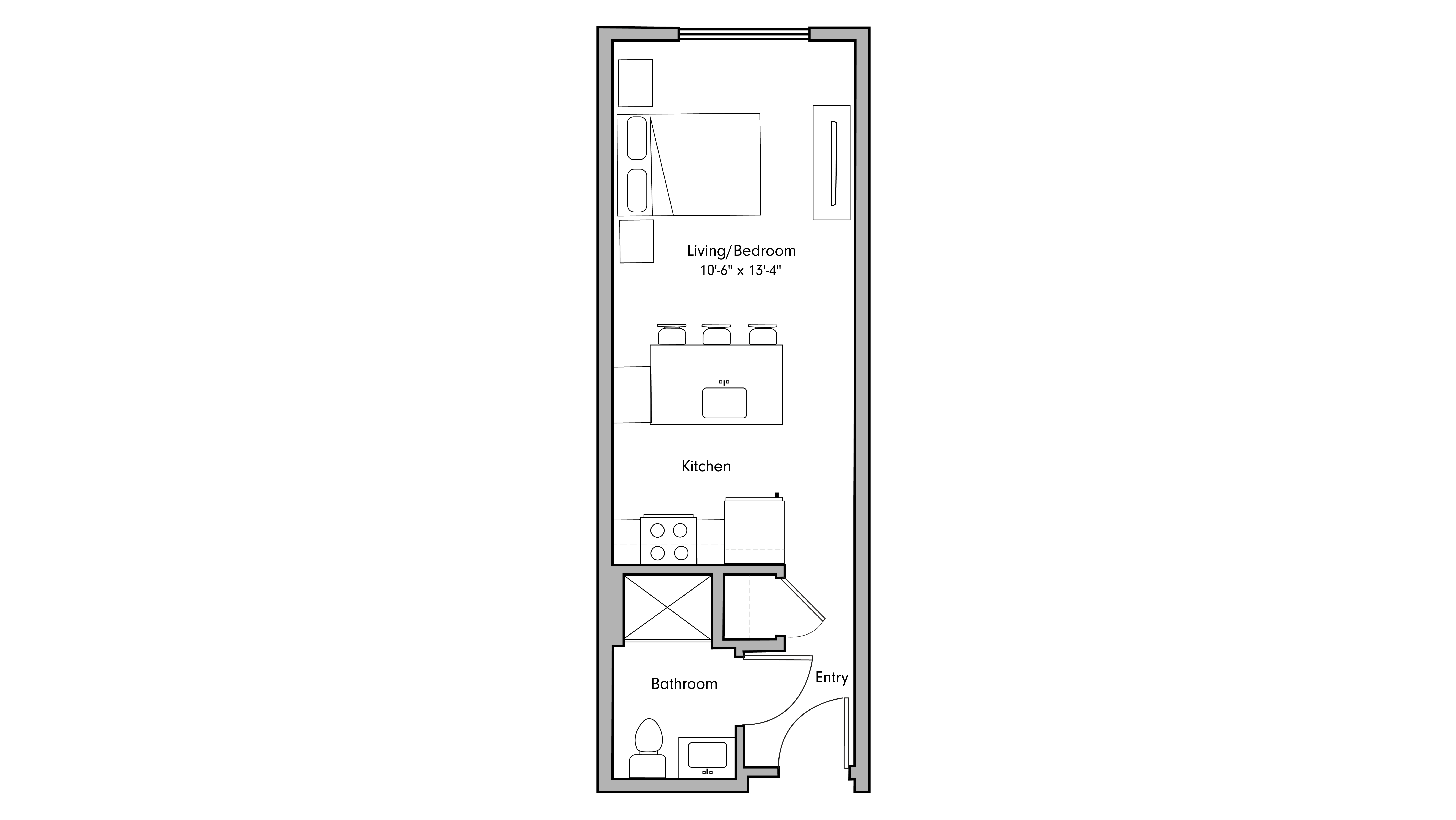ULI The Penny 320 - Studio, 1 Bath Floor Plan