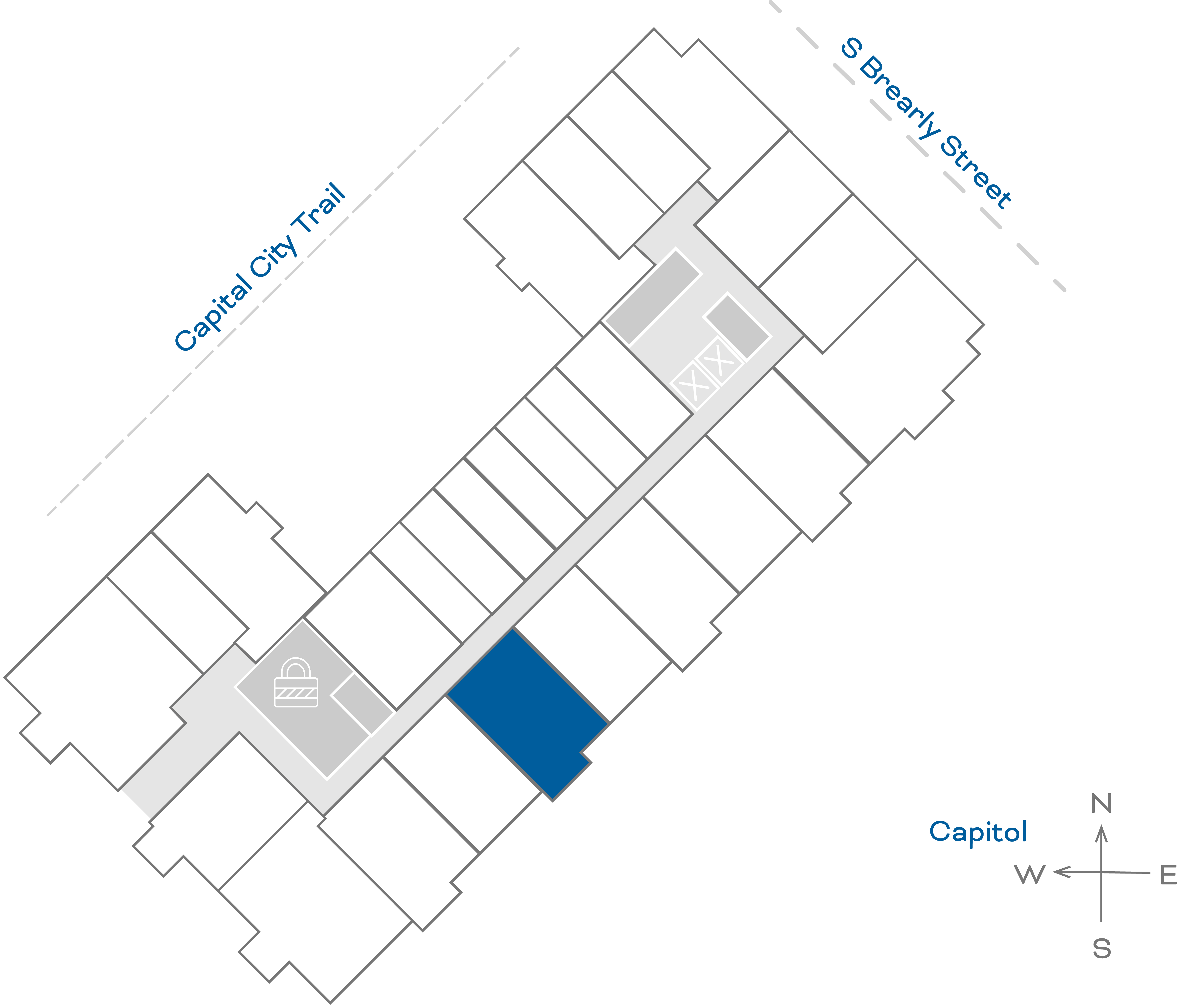 ULI The Penny 327 - 1 Bed, 1 Bath Floorplate
