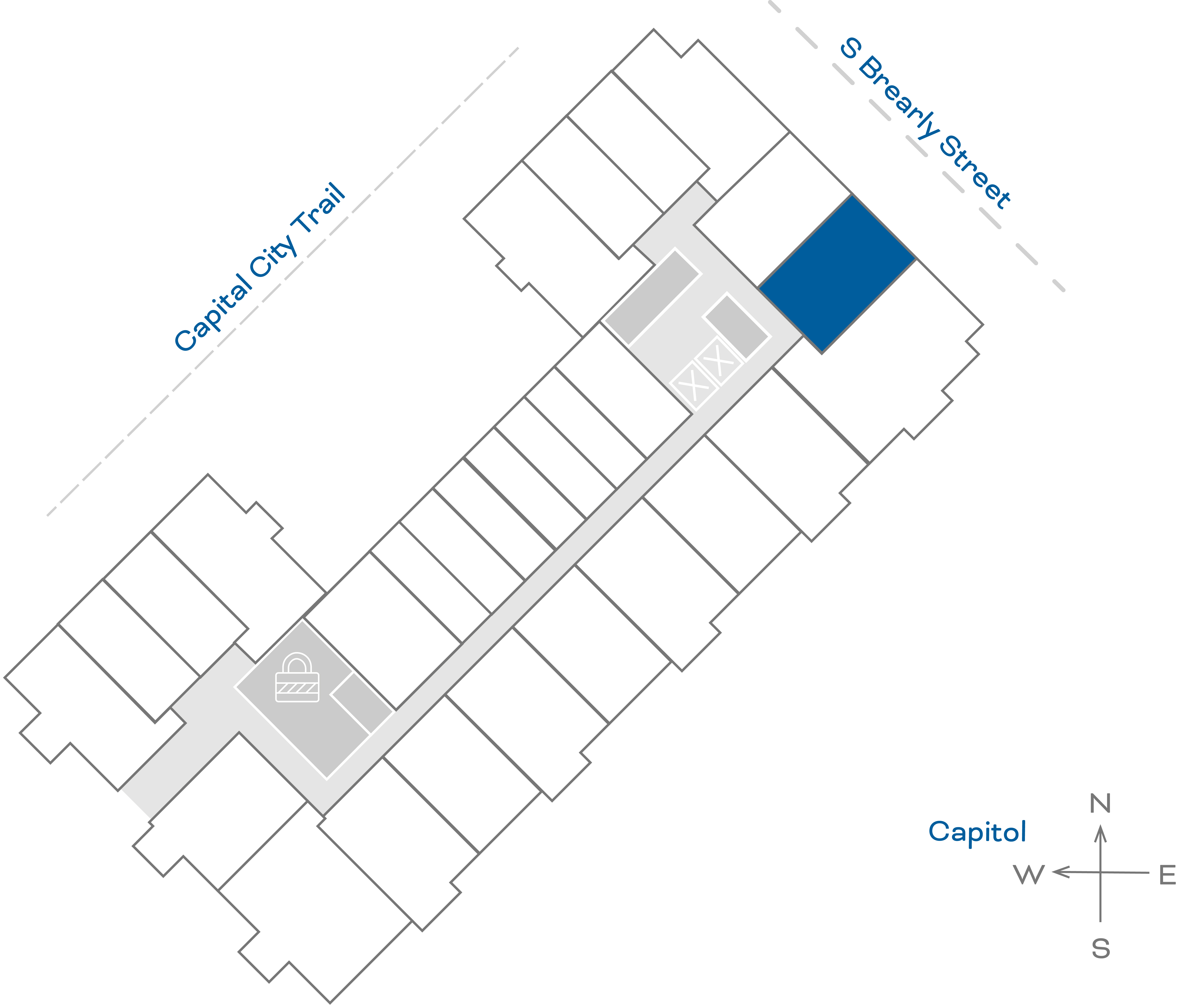 ULI The Penny 411 - 1 Bed, 1 Bath Floorplate
