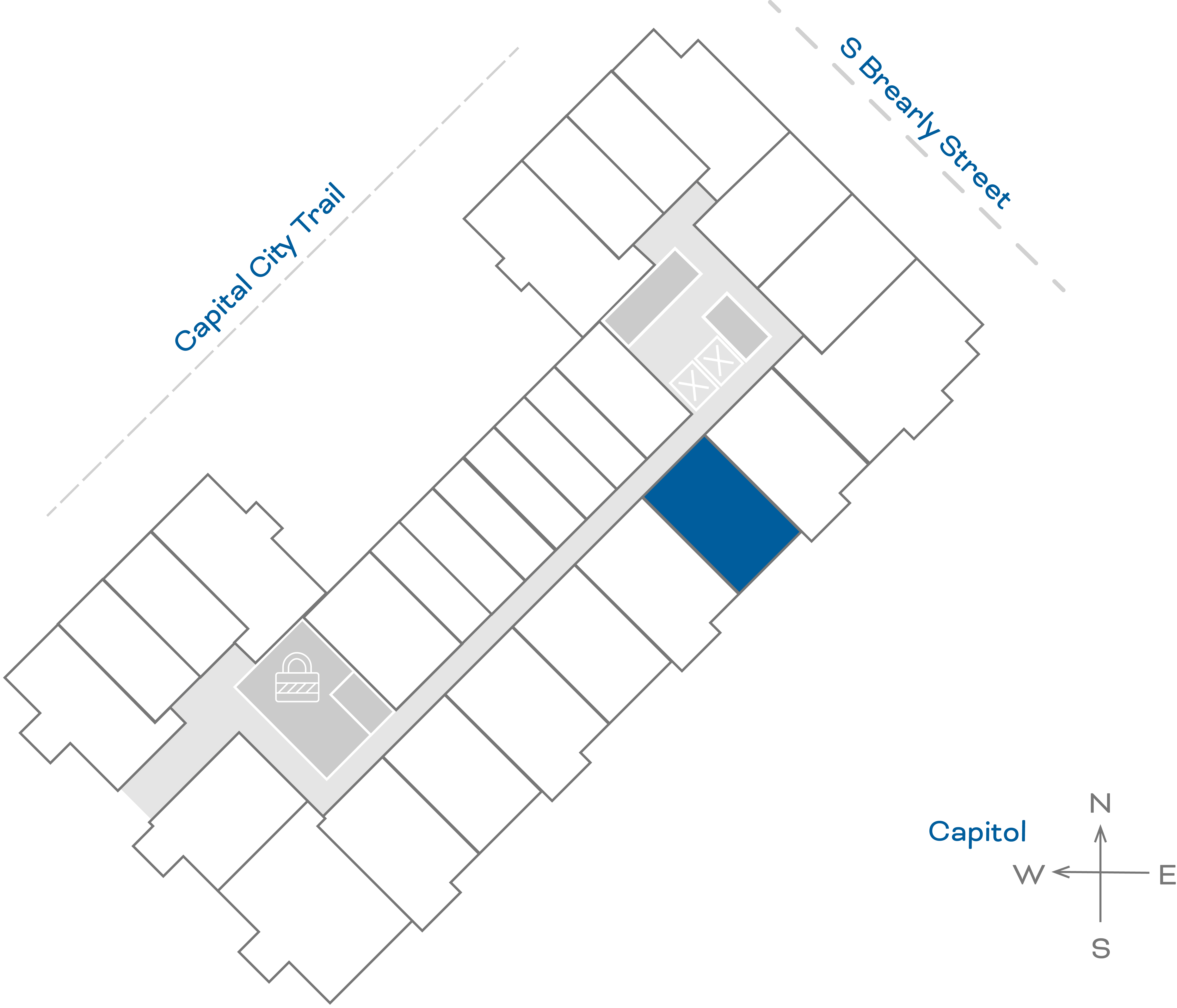 ULI The Penny 417 - 1 Bed, 1 Bath Floorplate