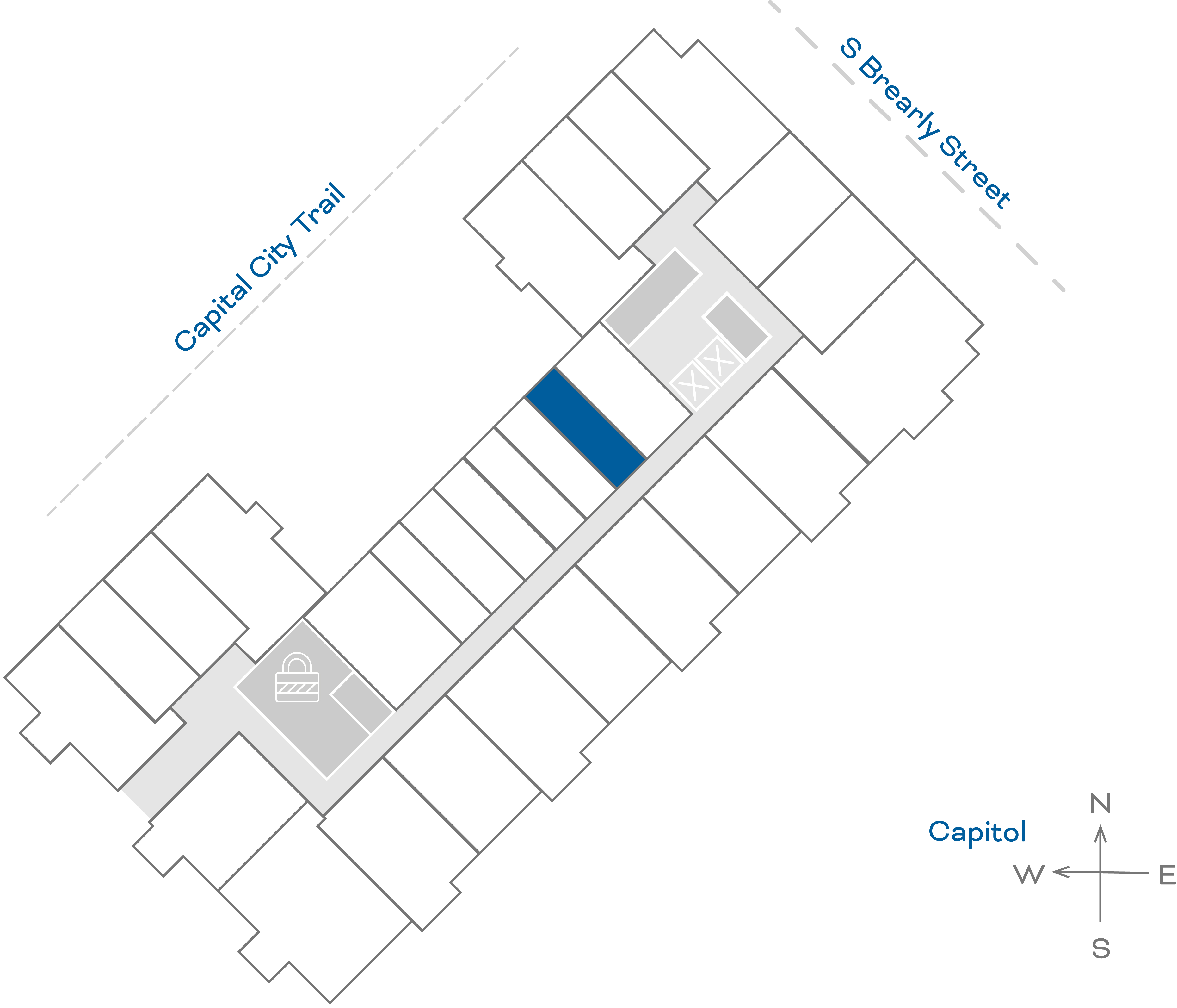 ULI The Penny 418 - Studio, 1 Bath Floorplate