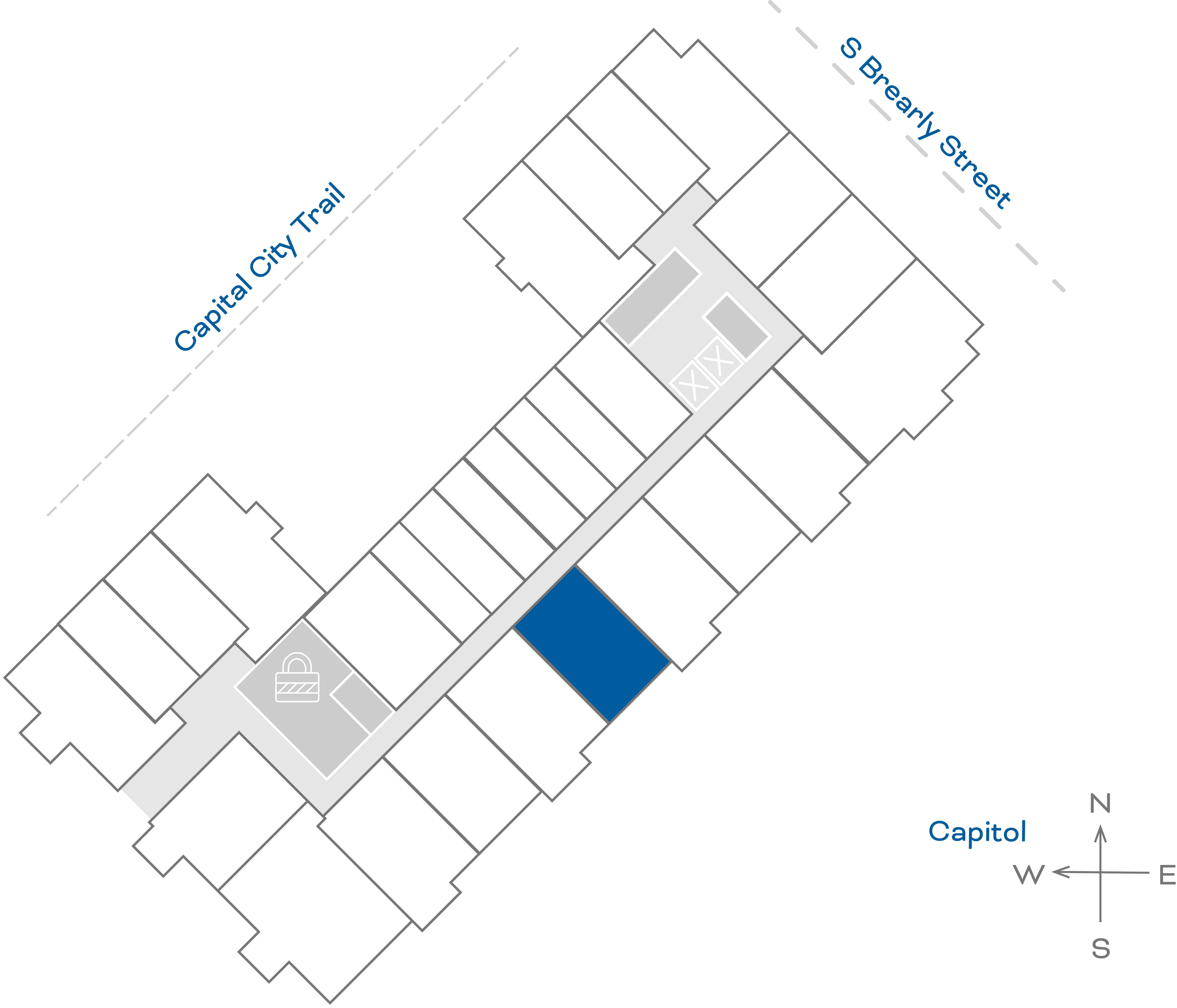 ULI The Penny 423 - 1 Bed, 1 Bath Floorplate