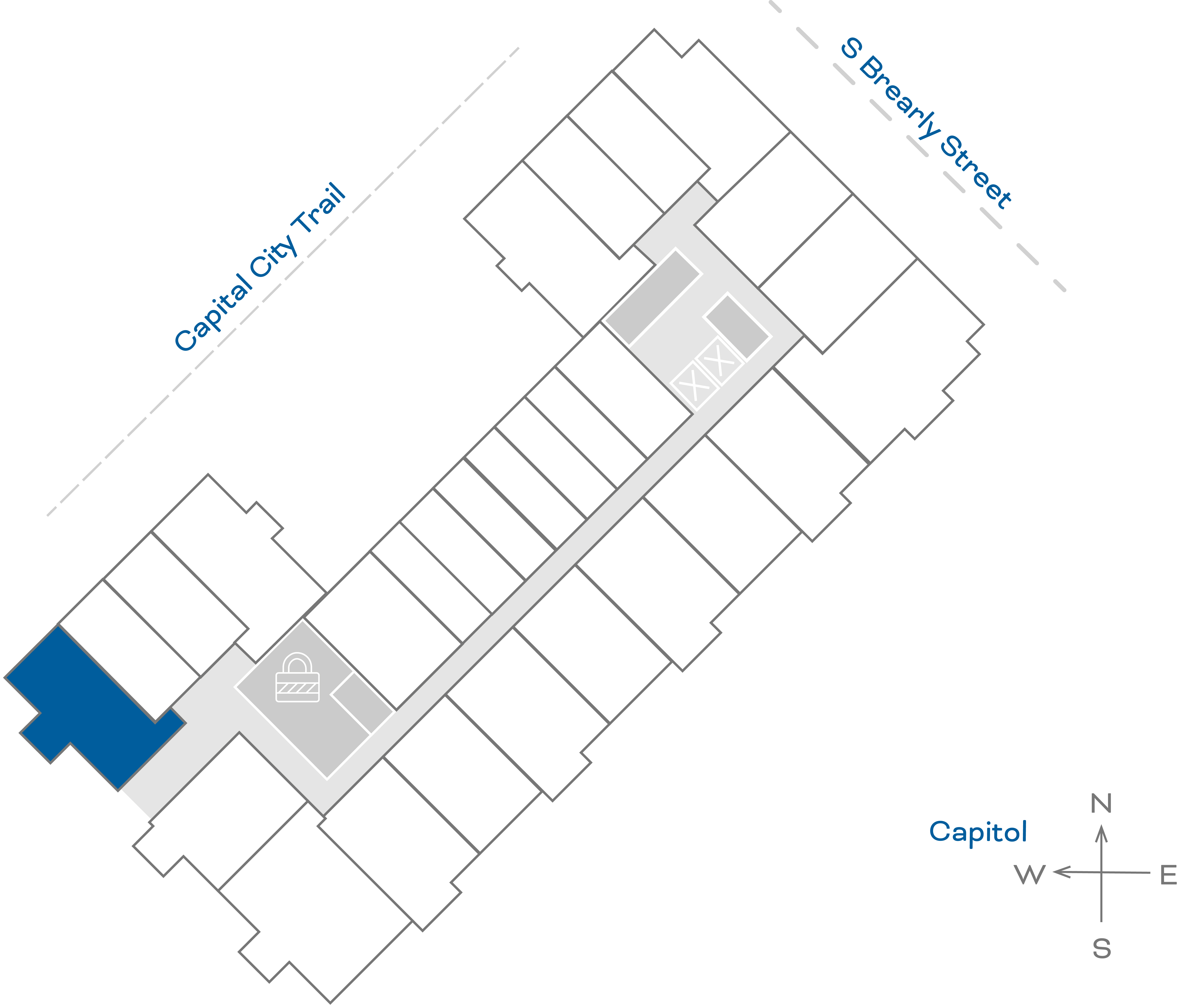 ULI The Penny 439 - 1 Bed, 1 Bath Floorplate