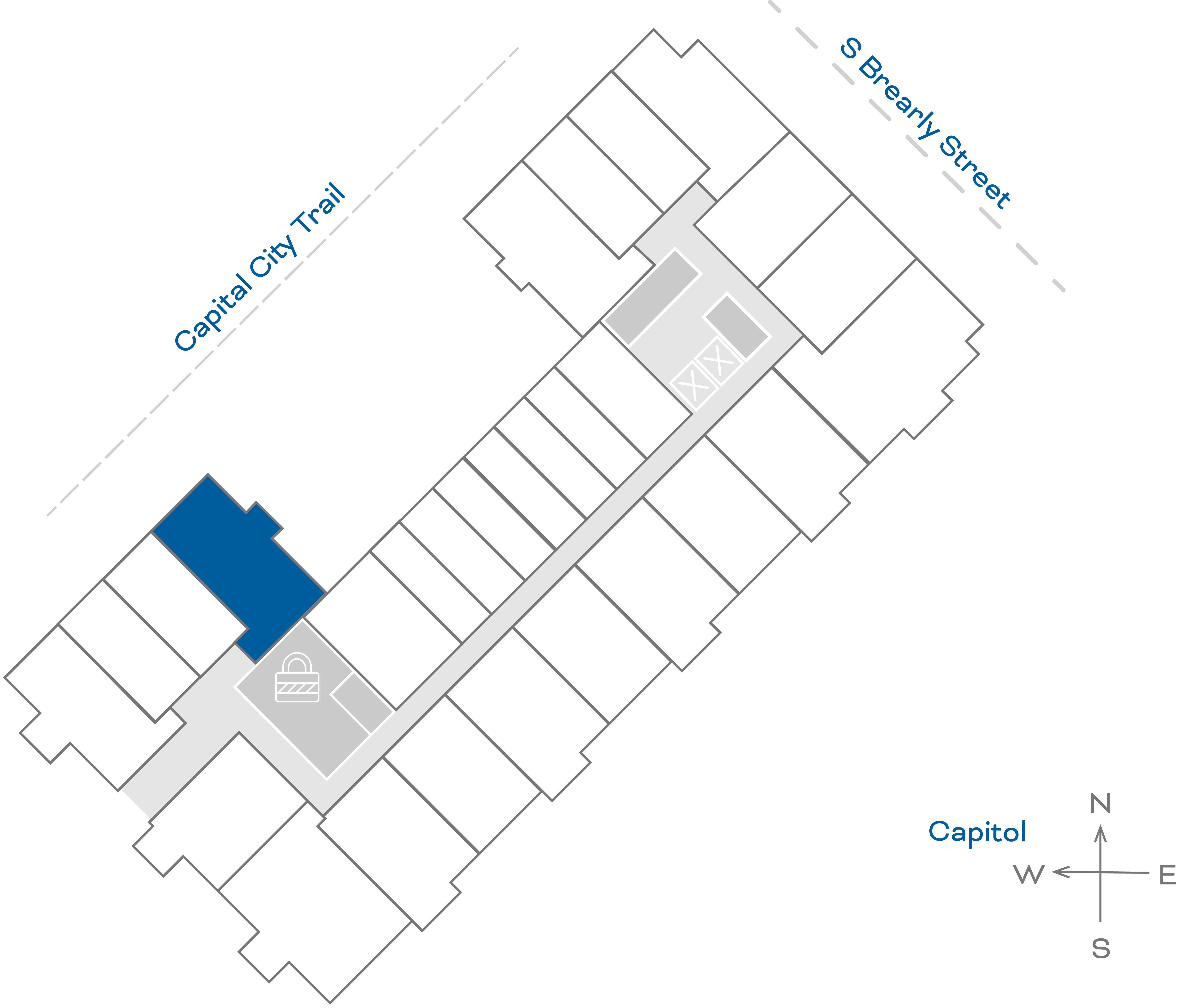 ULI The Penny 445 - 1 Bed, 1 Bath Floorplate