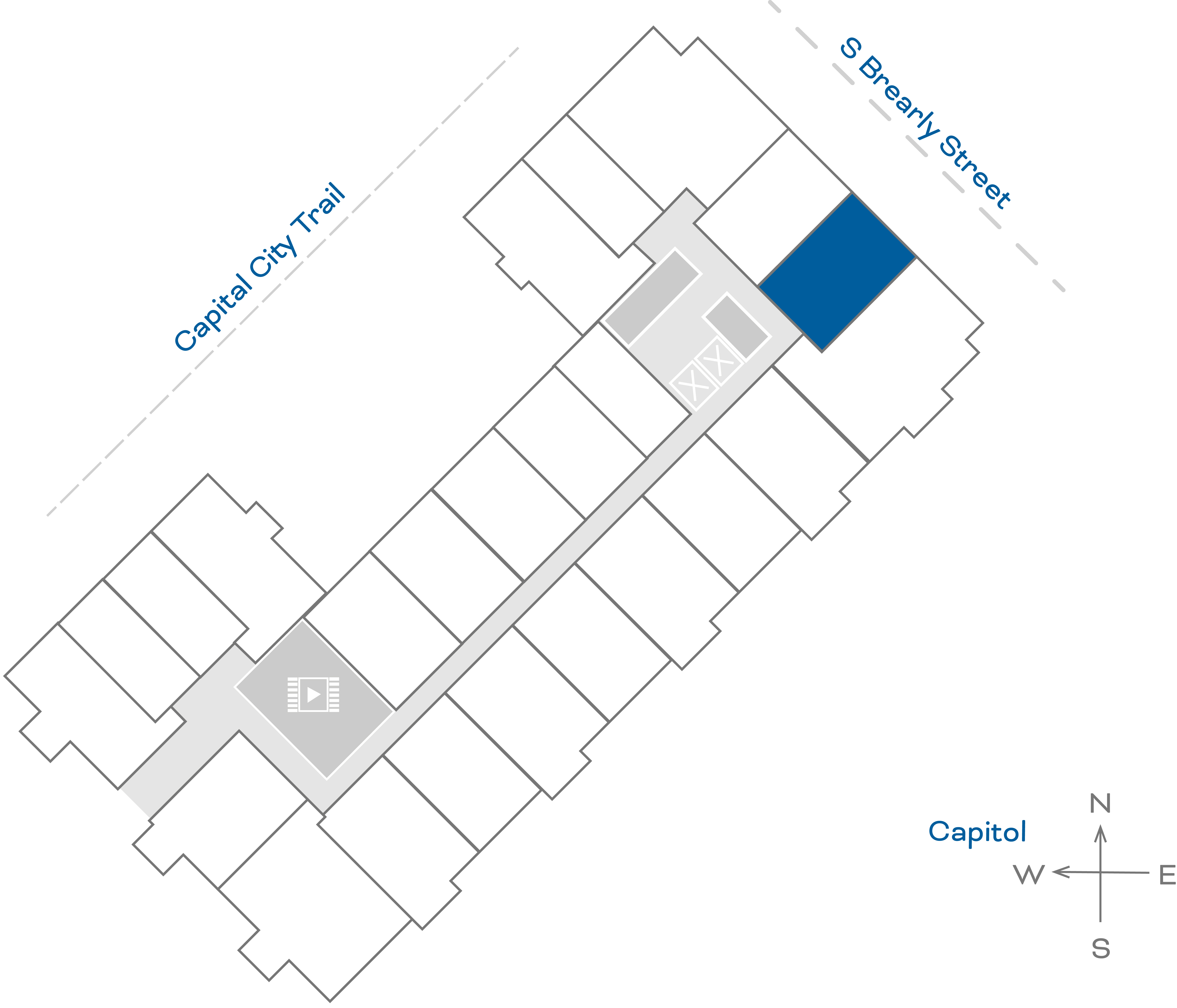 ULI The Penny 511 - Studio, 1 Bath Floorplate