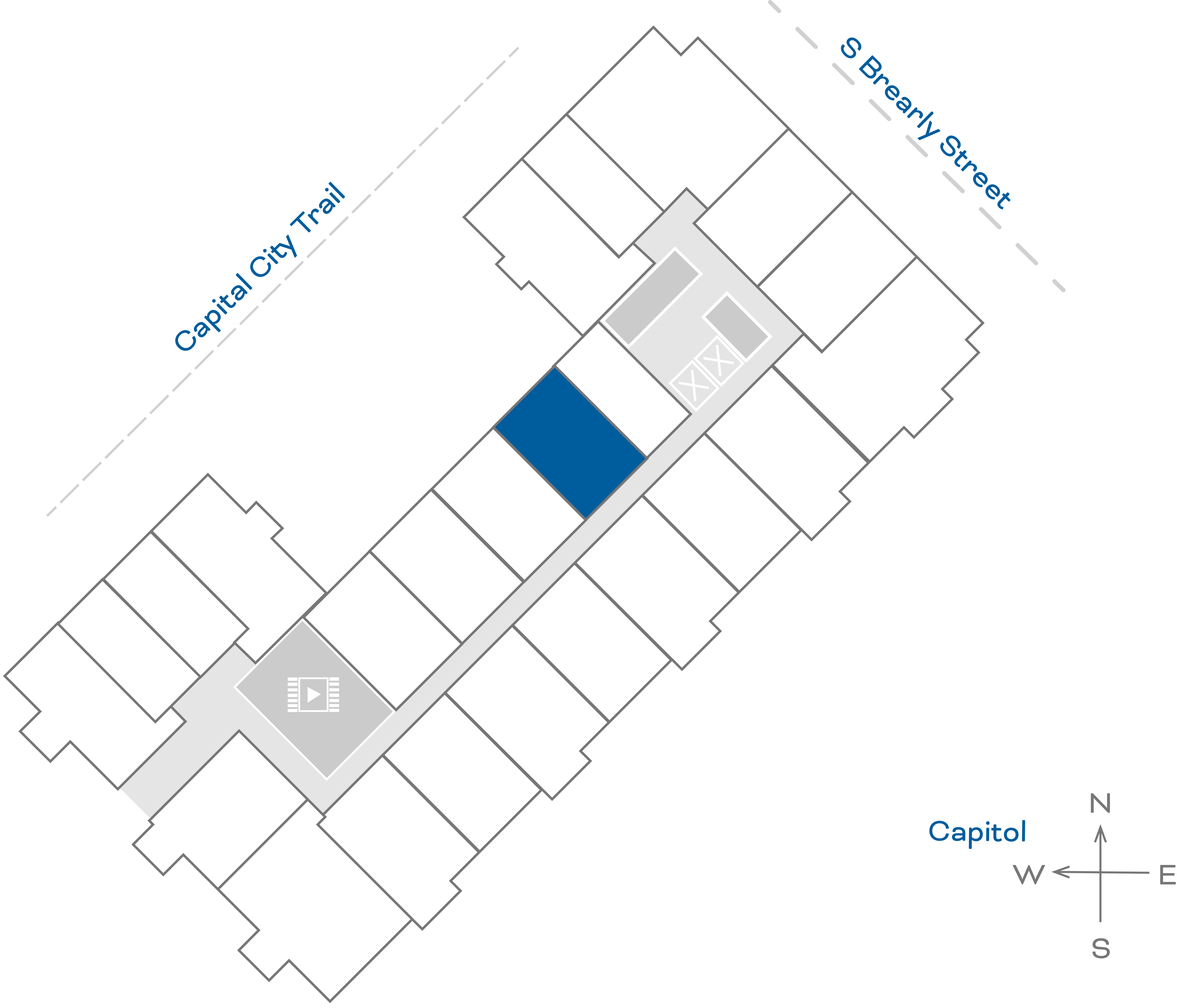 ULI The Penny 518 - 1 Bed, 1 Bath Floorplate