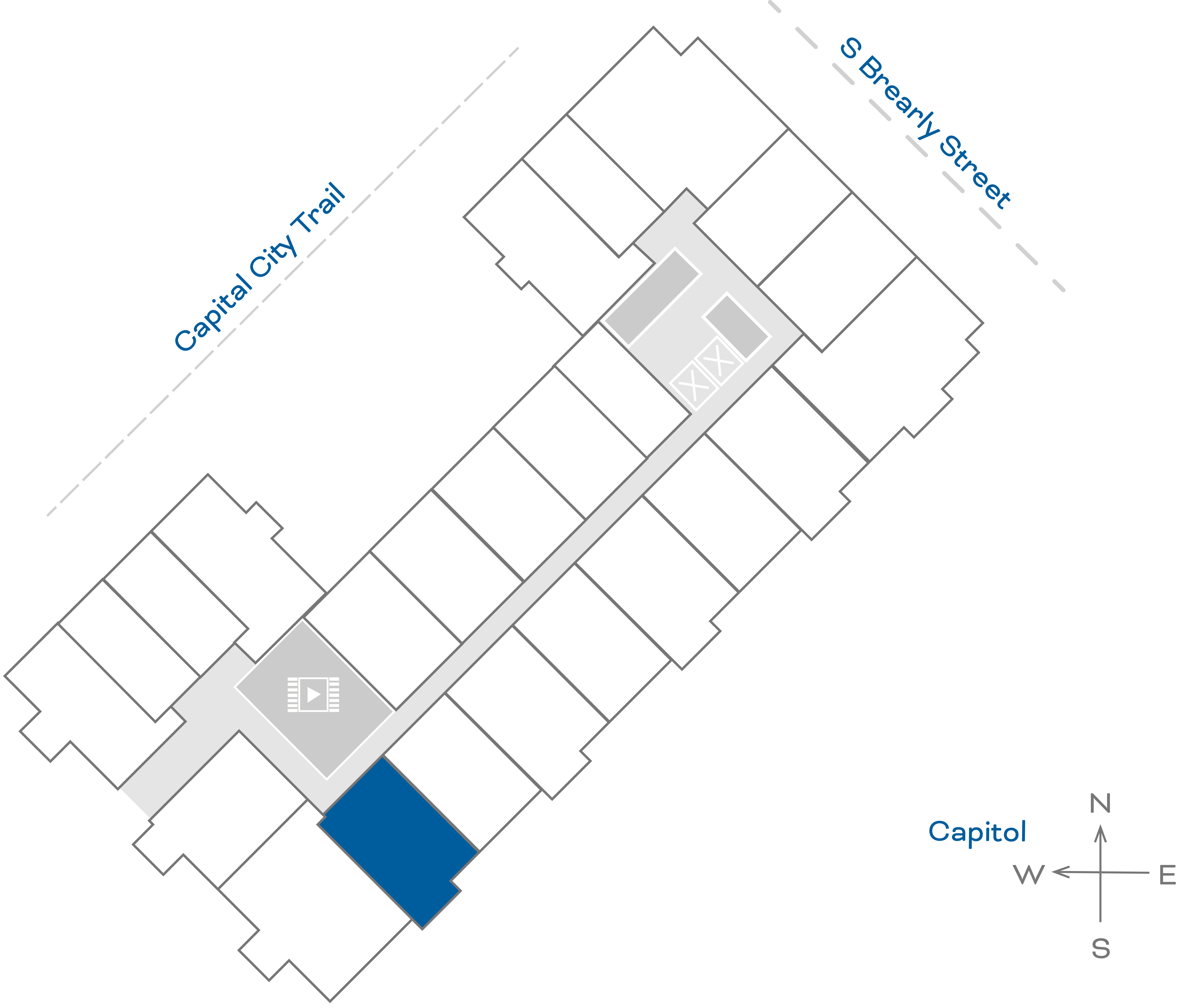 ULI The Penny 533 - 1 Bed, 1 Bath Floorplate