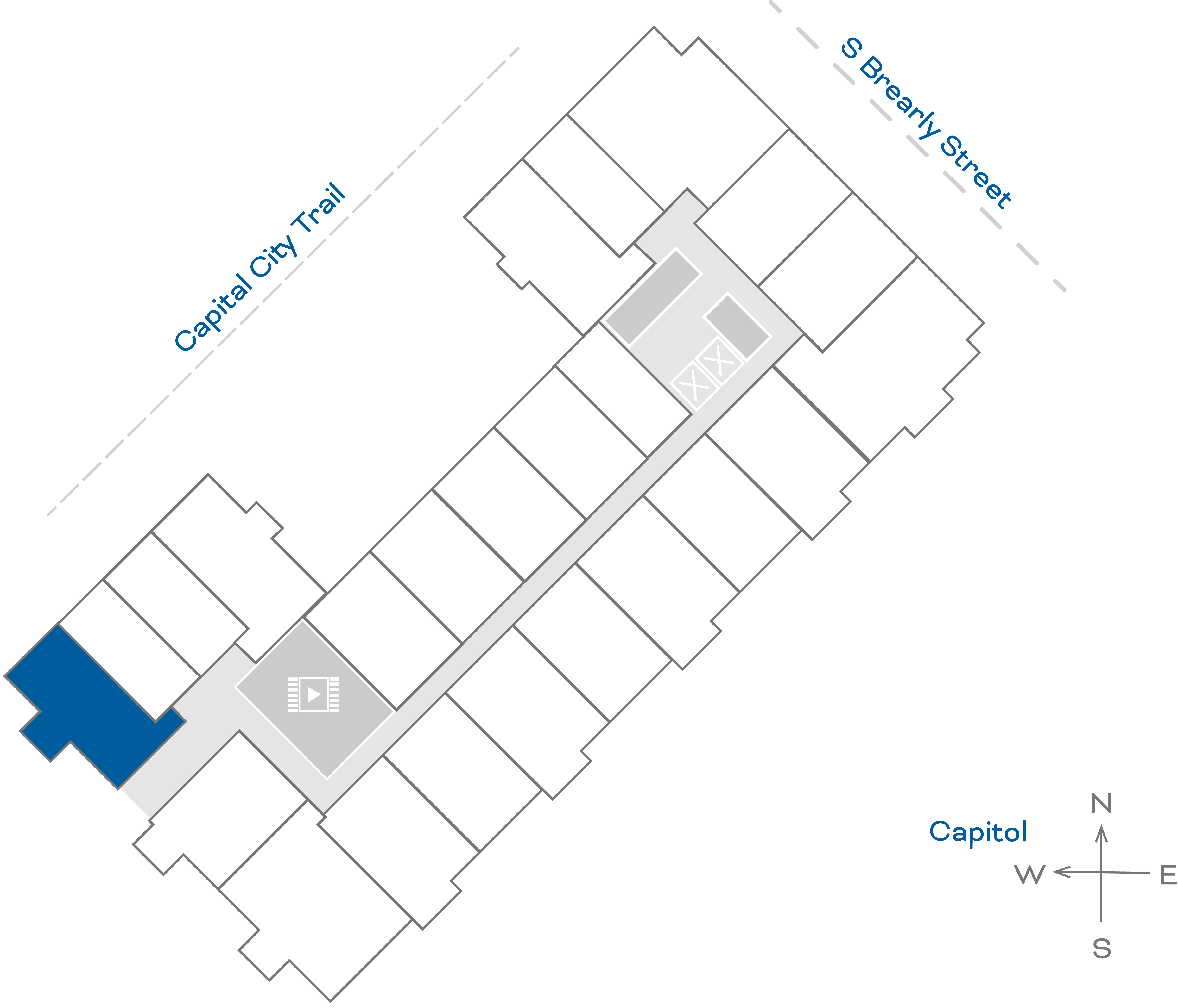 ULI The Penny 539 - 1 Bed, 1 Bath Floorplate