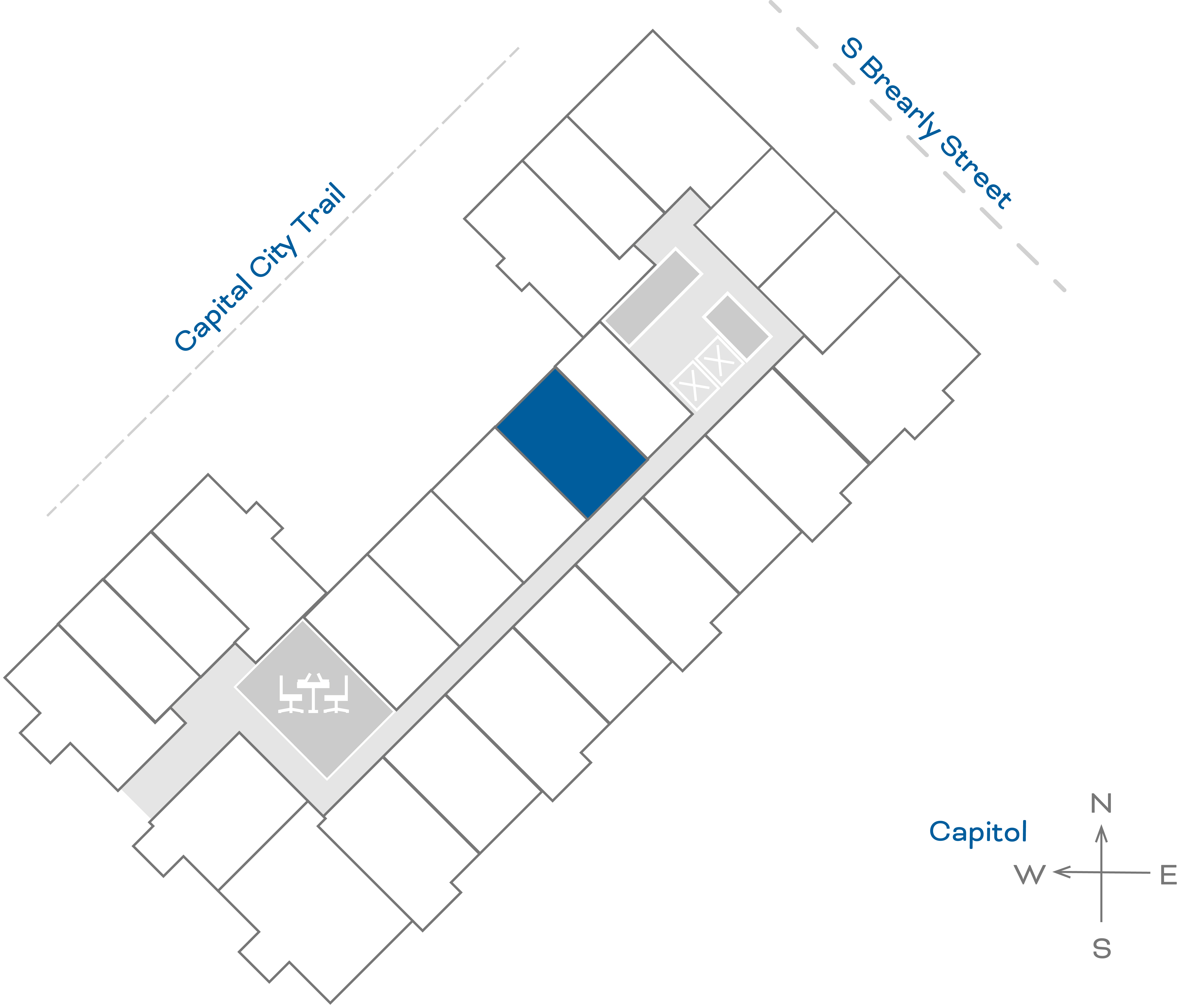 ULI The Penny 618 - 1 Bed, 1 Bath Floorplate