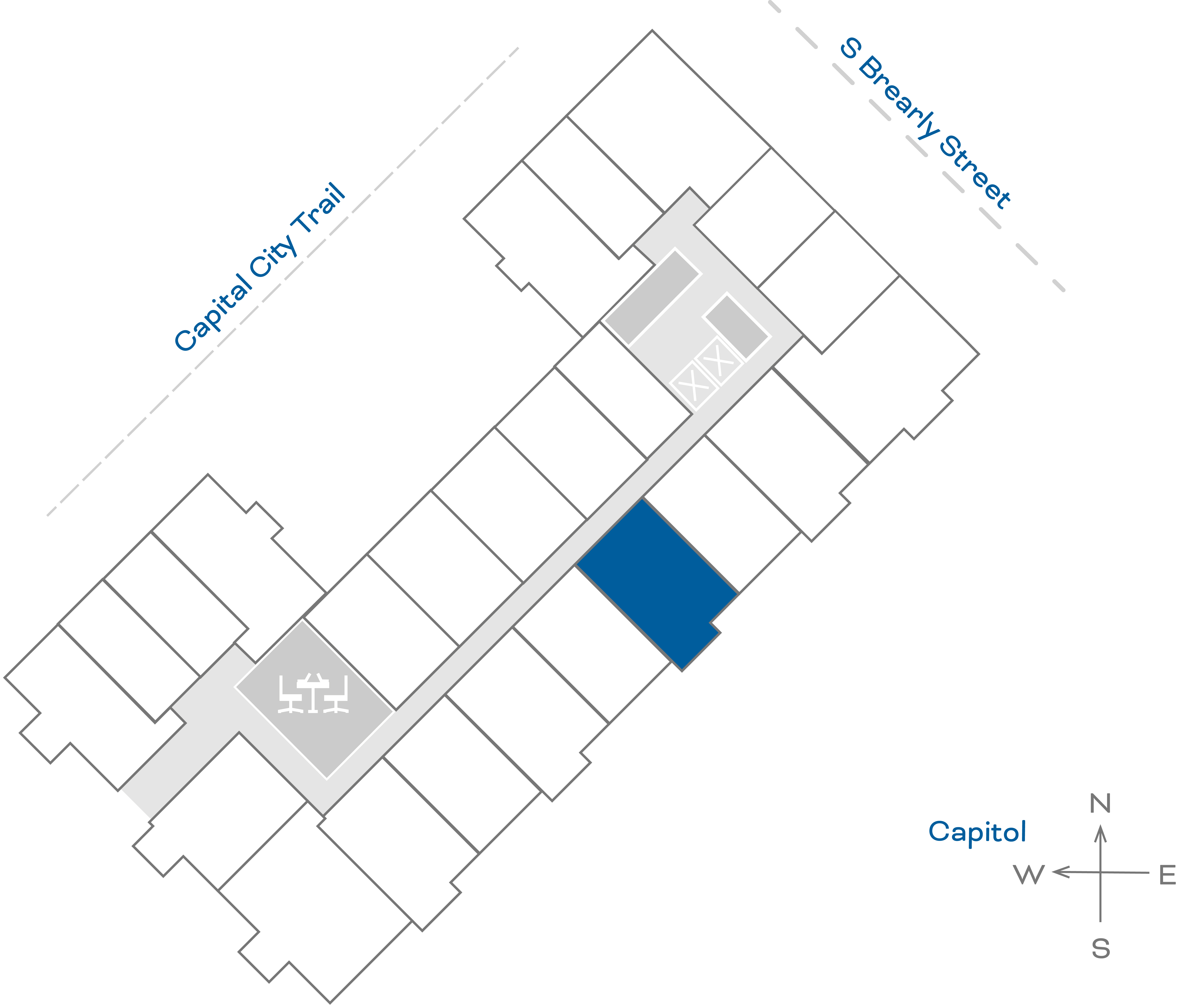 ULI The Penny 619 - 1 Bed, 1 Bath Floorplate