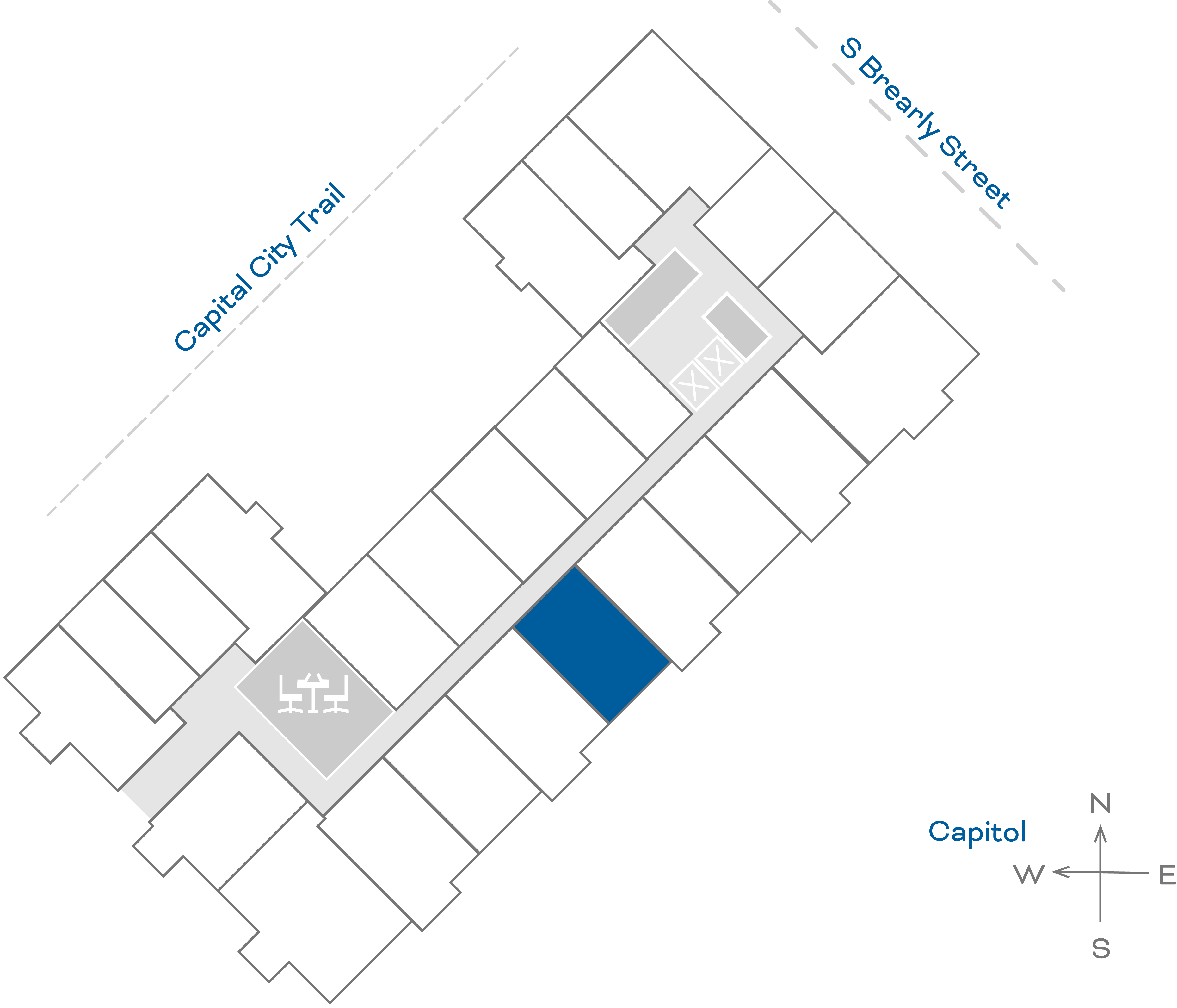 ULI The Penny 621 - 1 Bed, 1 Bath Floorplate