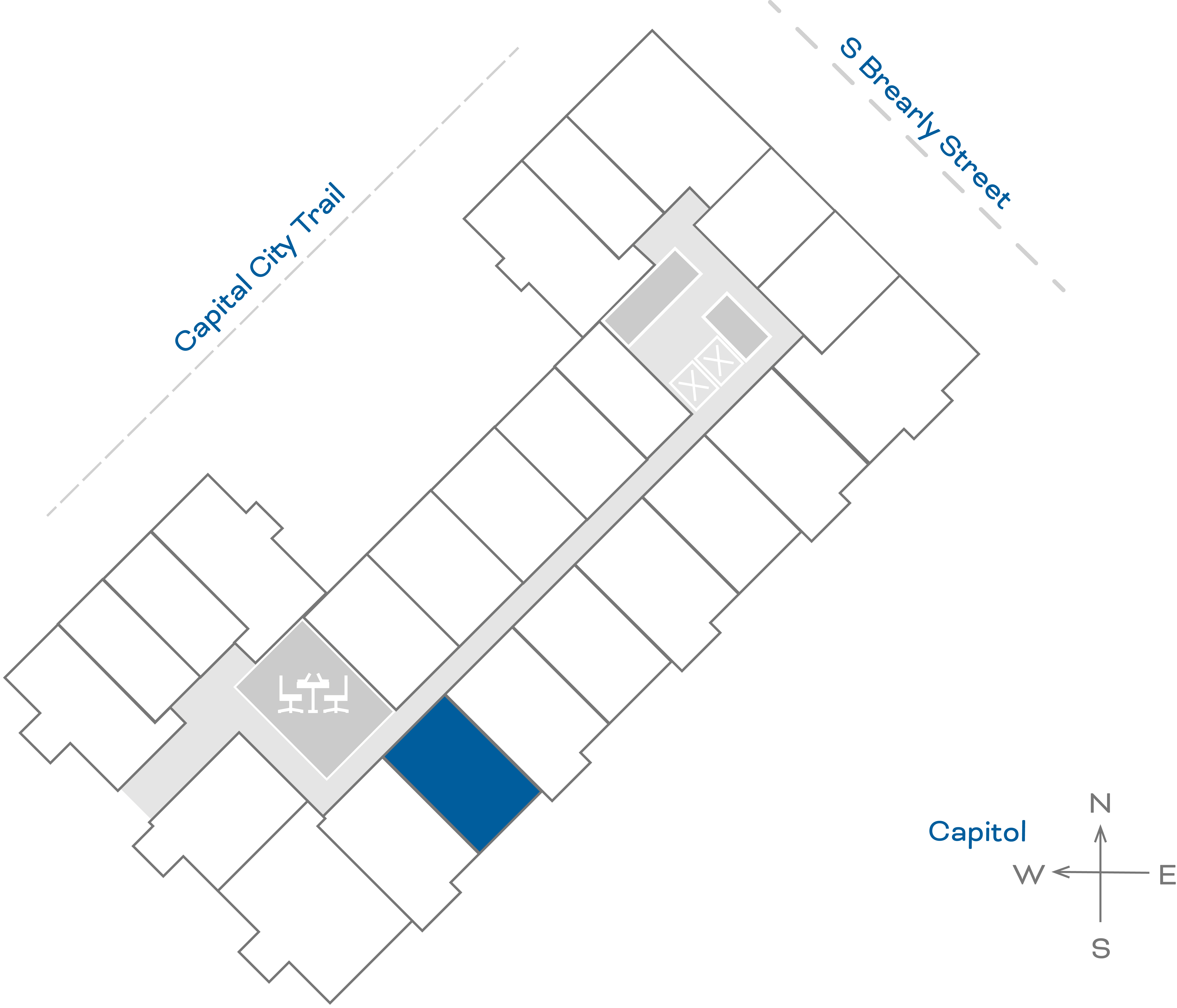 ULI The Penny 625 - 1 Bed, 1 Bath Floorplate