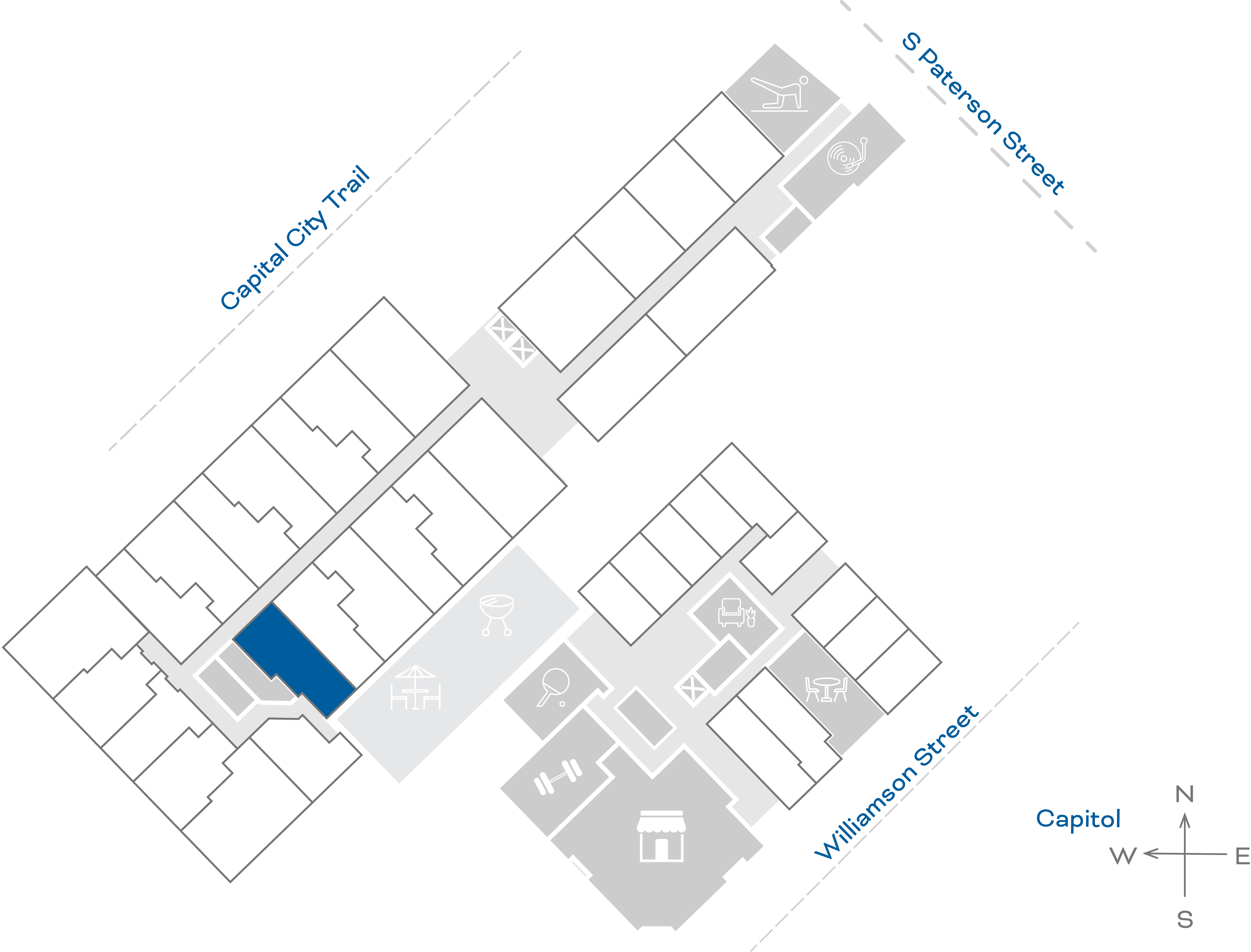 ULI The Irwin N123 - 1 Bed, 1 Bath Floorplate