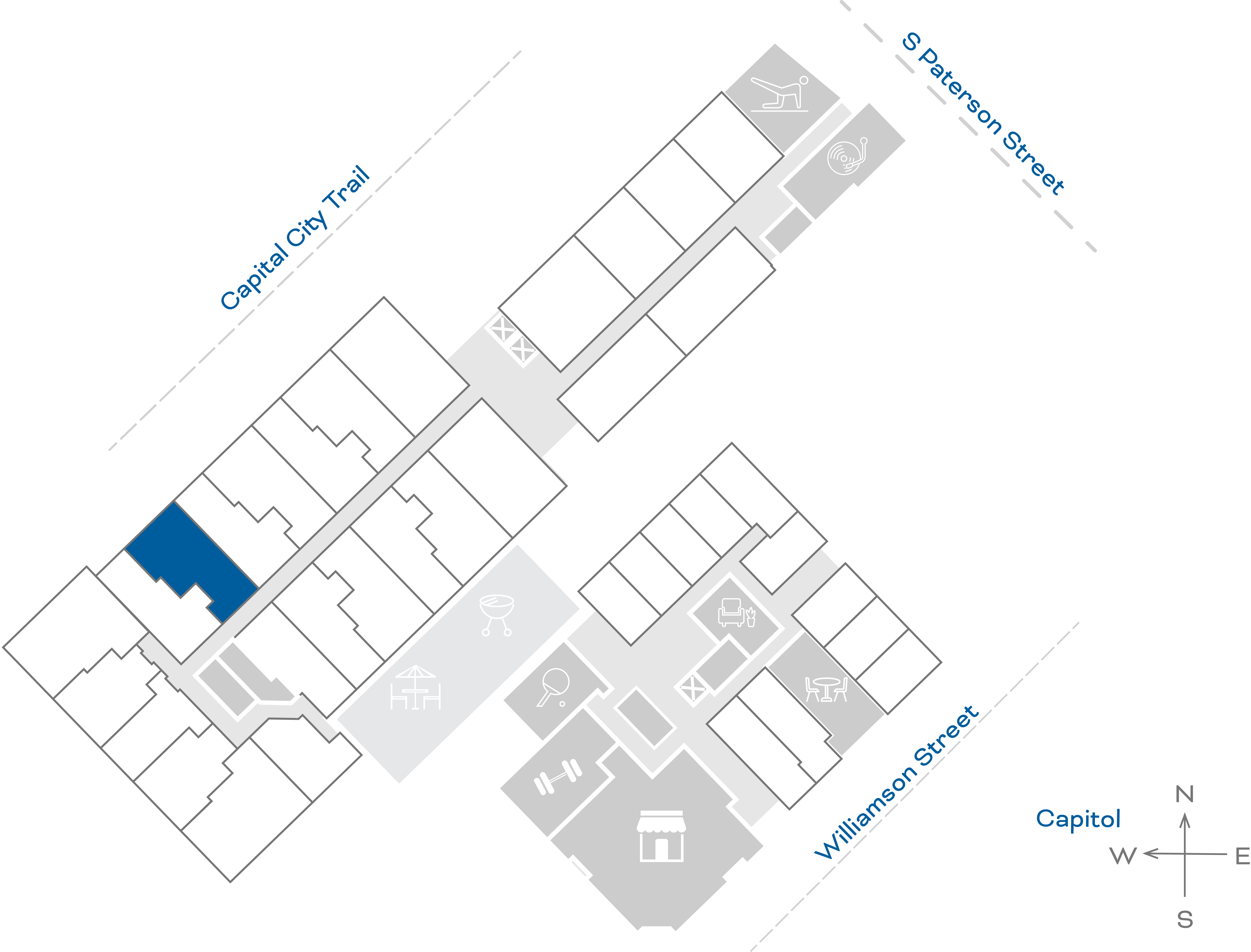 ULI The Irwin N124 - 1 Bed Den, 1 Bath Floorplate