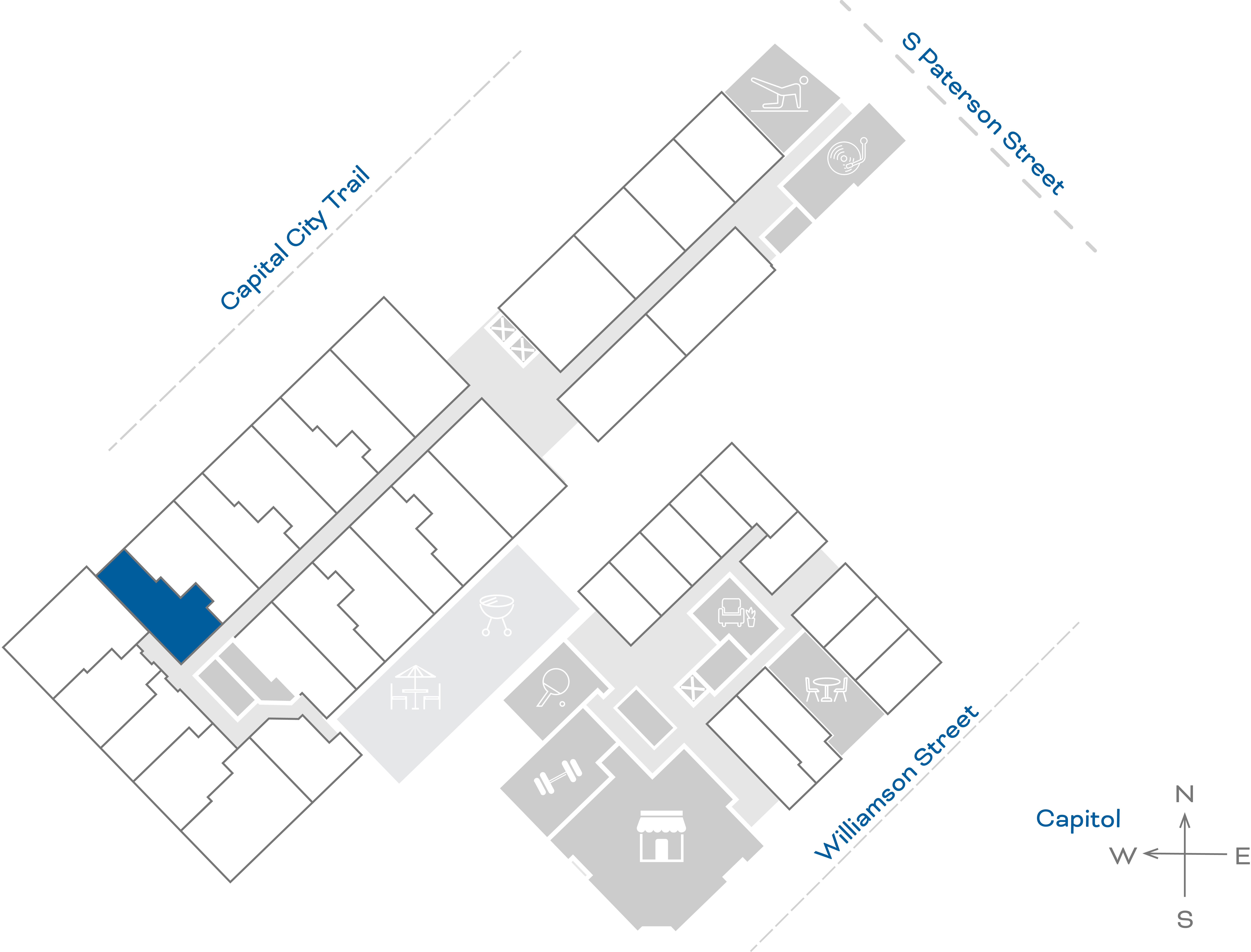 ULI The Irwin N126 - 1 Bed, 1 Bath Floorplate