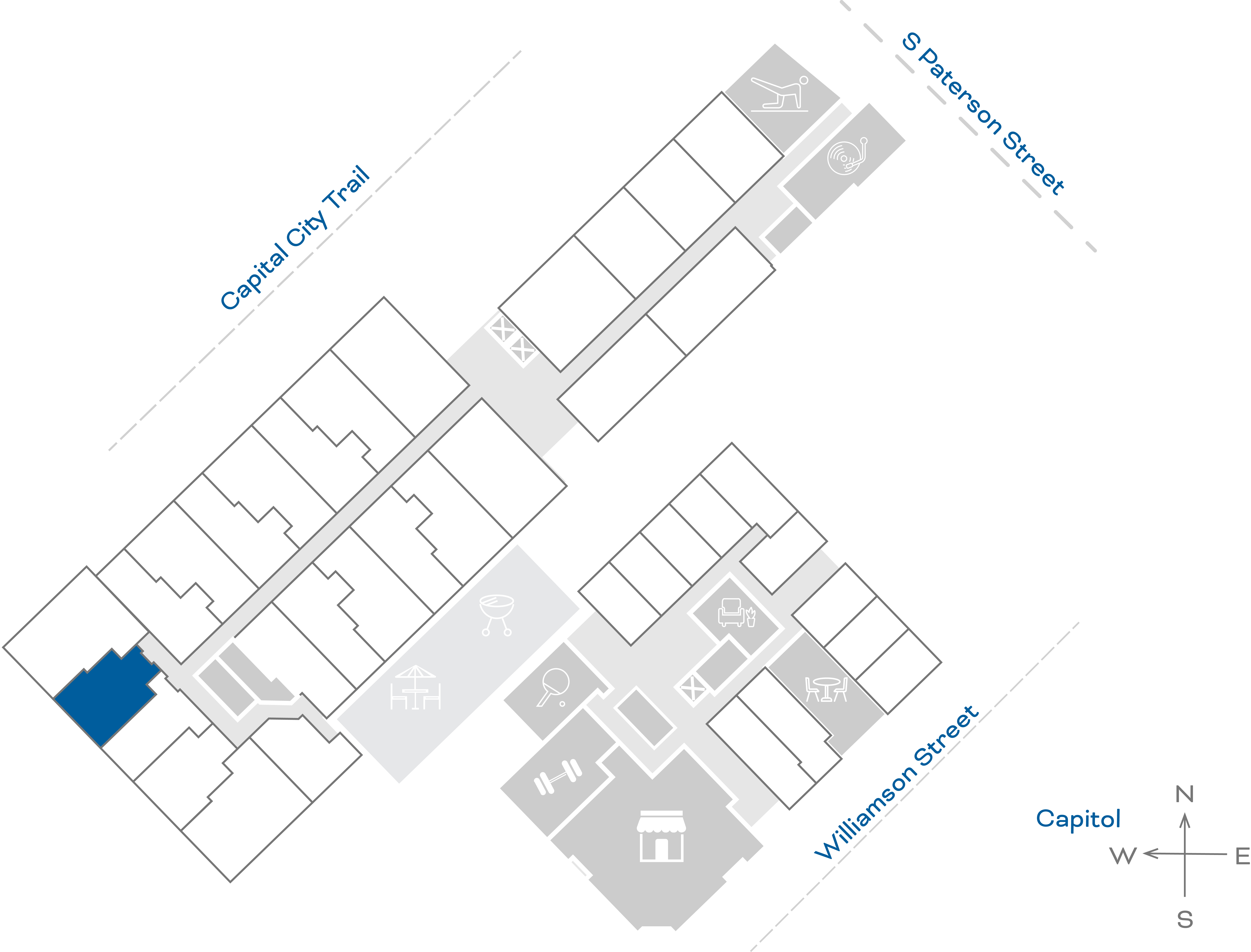 ULI The Irwin N130 - 1 Bed, 1 Bath Floorplate