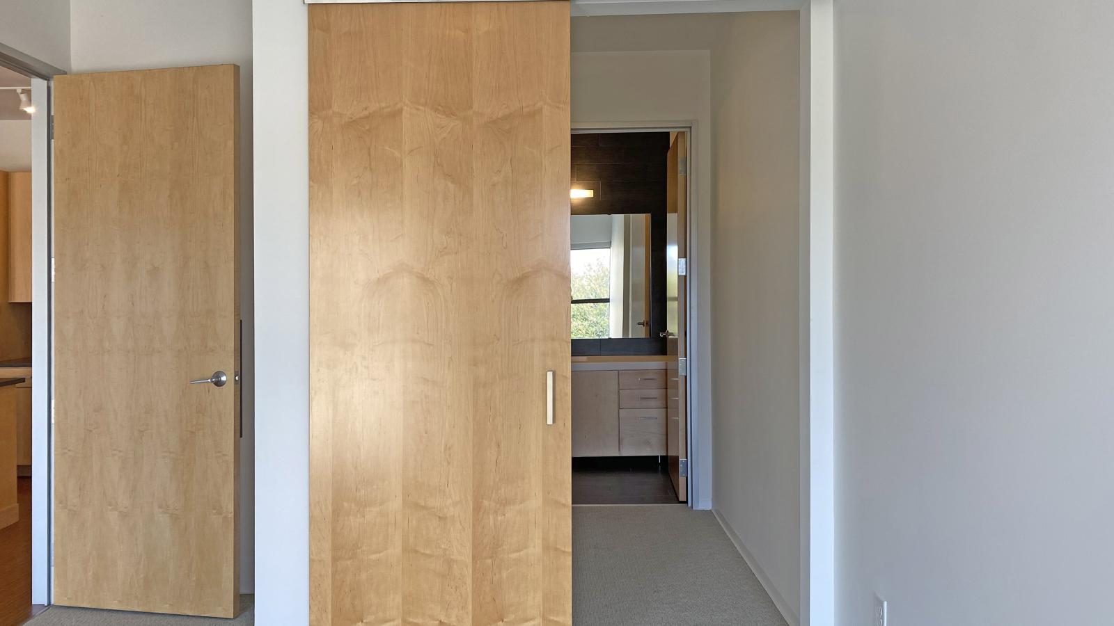 Luxury two bedroom apartment with large primary bedroom and walk in closet at SEVEN27