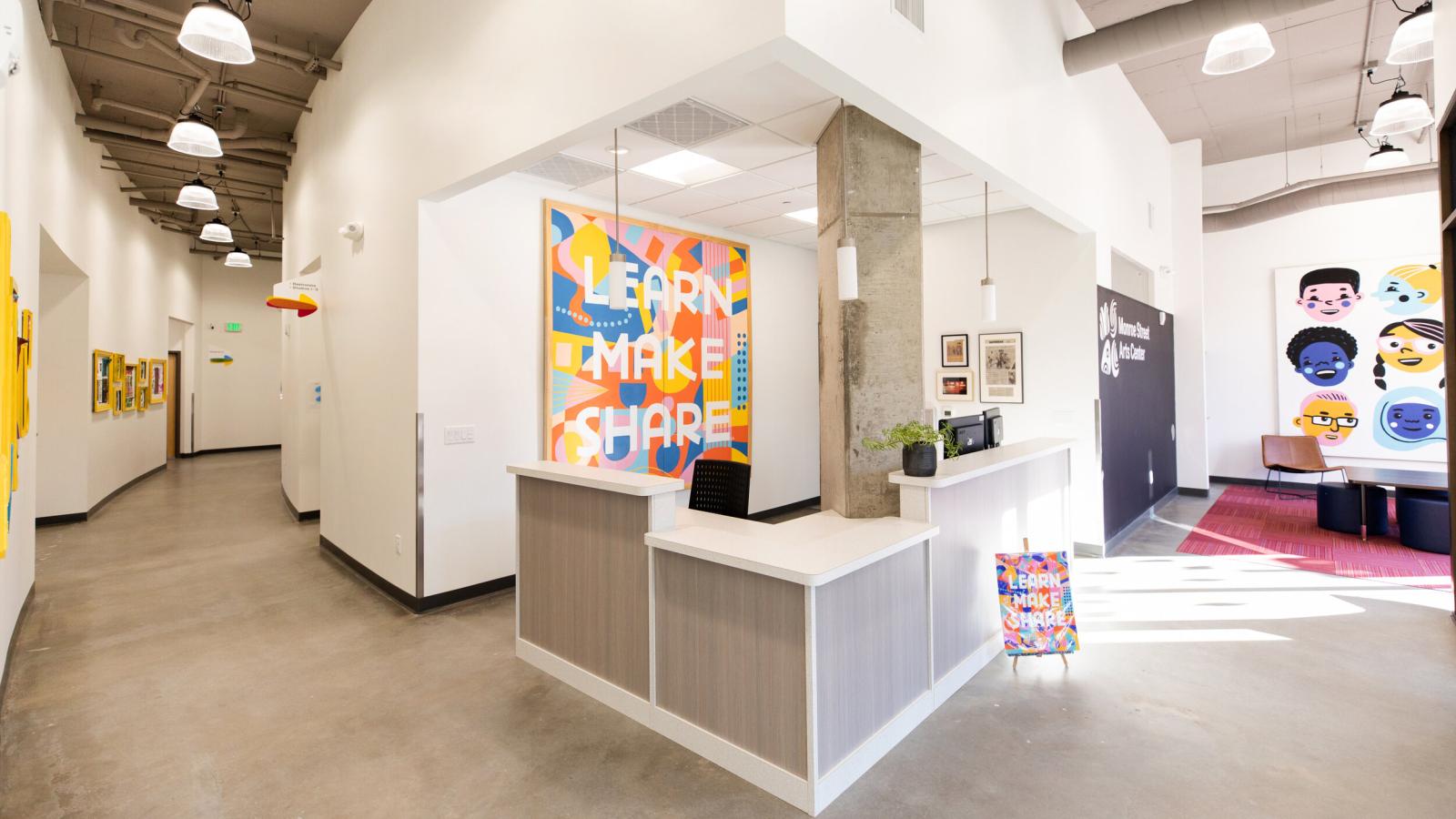 Urban Land Interests tenant space with natural light at Monroe Art Center 
