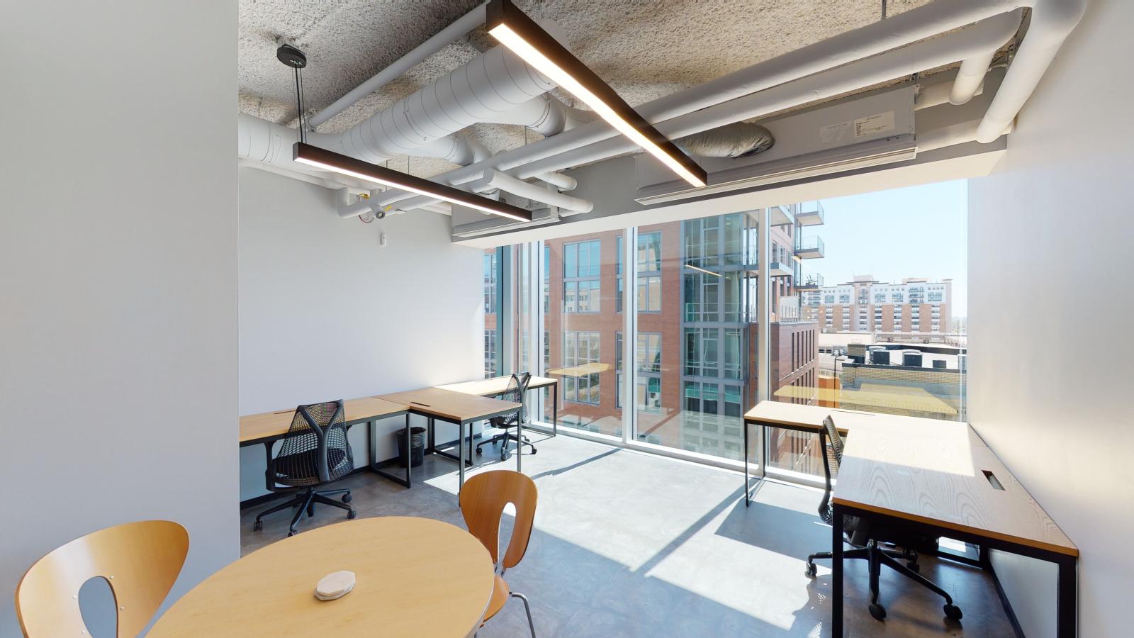 Modern office space and views showcased at Urban Office Coworking in downtown Madison 